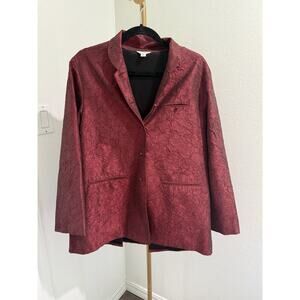 Ladies’ Lorain Croft Maroon Red Crinkled Women’s Blazer Sz M Gorgeous